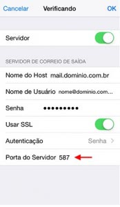 Tela configuração iPhone